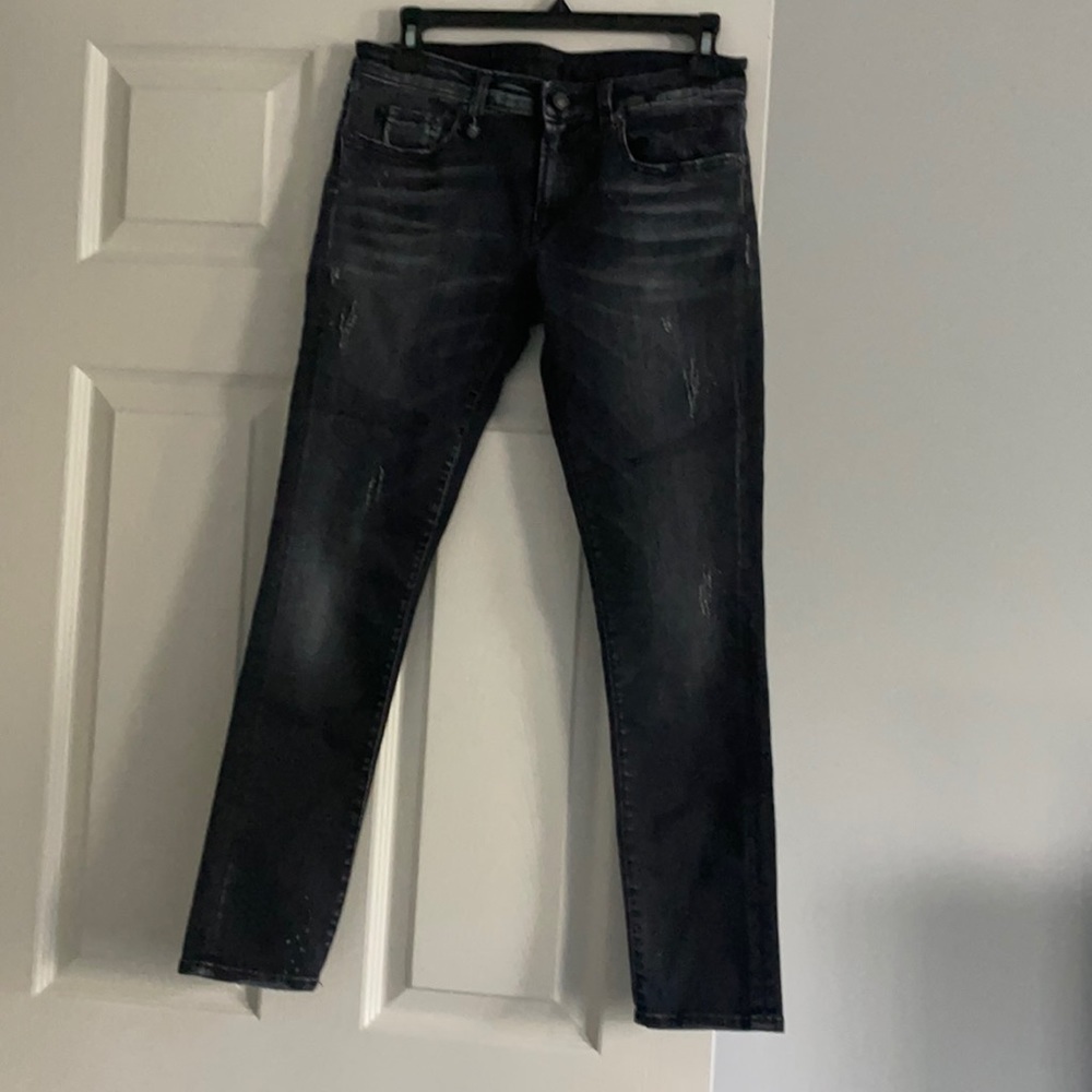 R13 black Kate skinny distressed jeans 28